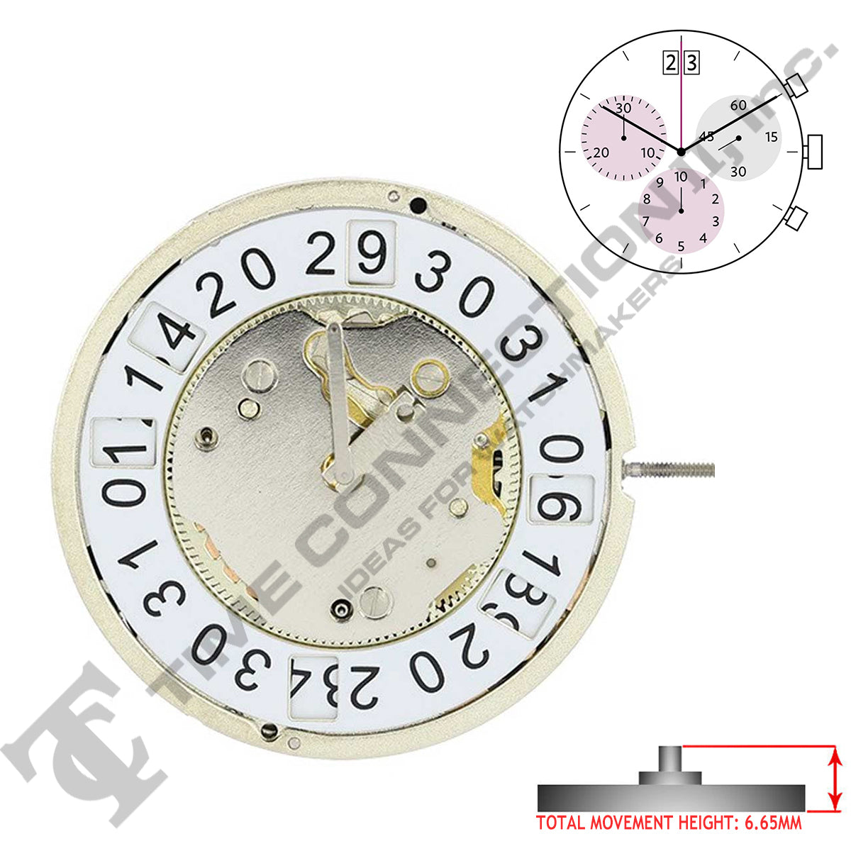 Harley Ronda 5040.B 3 Hands Quartz Movement Ht. 6.65MM – Time ...