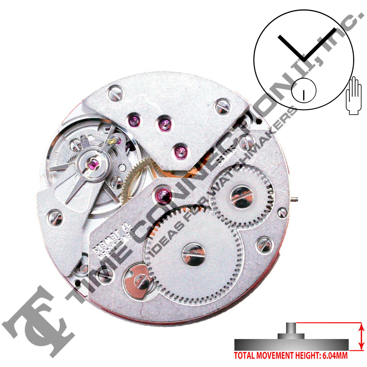 ETA 6498 1 2 Hands Swiss Made Mechanical Movement Ht. 6.04MM Time Connection II Inc