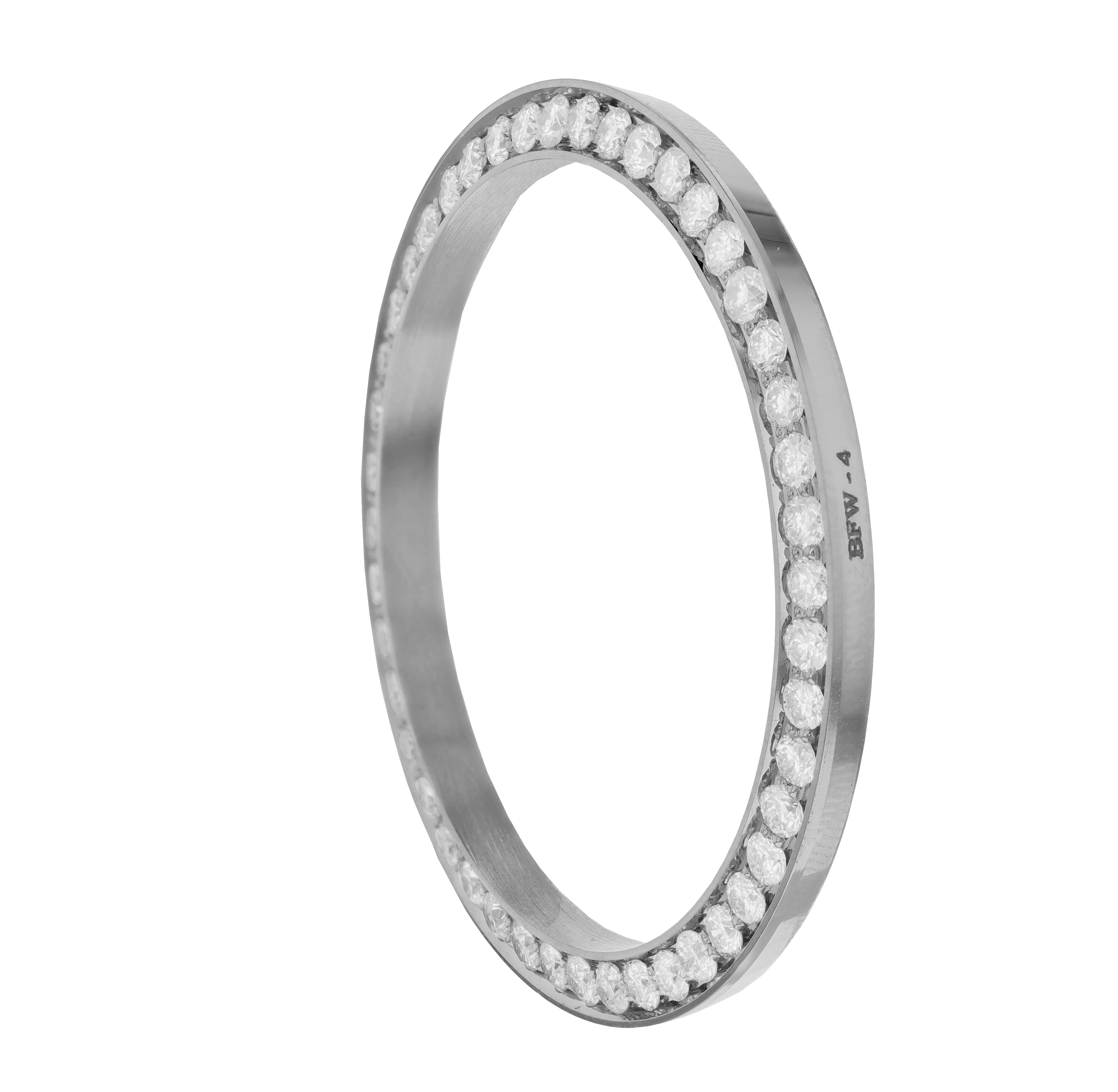 40mm Pave Two Prong 2.30ct Custom Diamond Bezel 14K White Gold