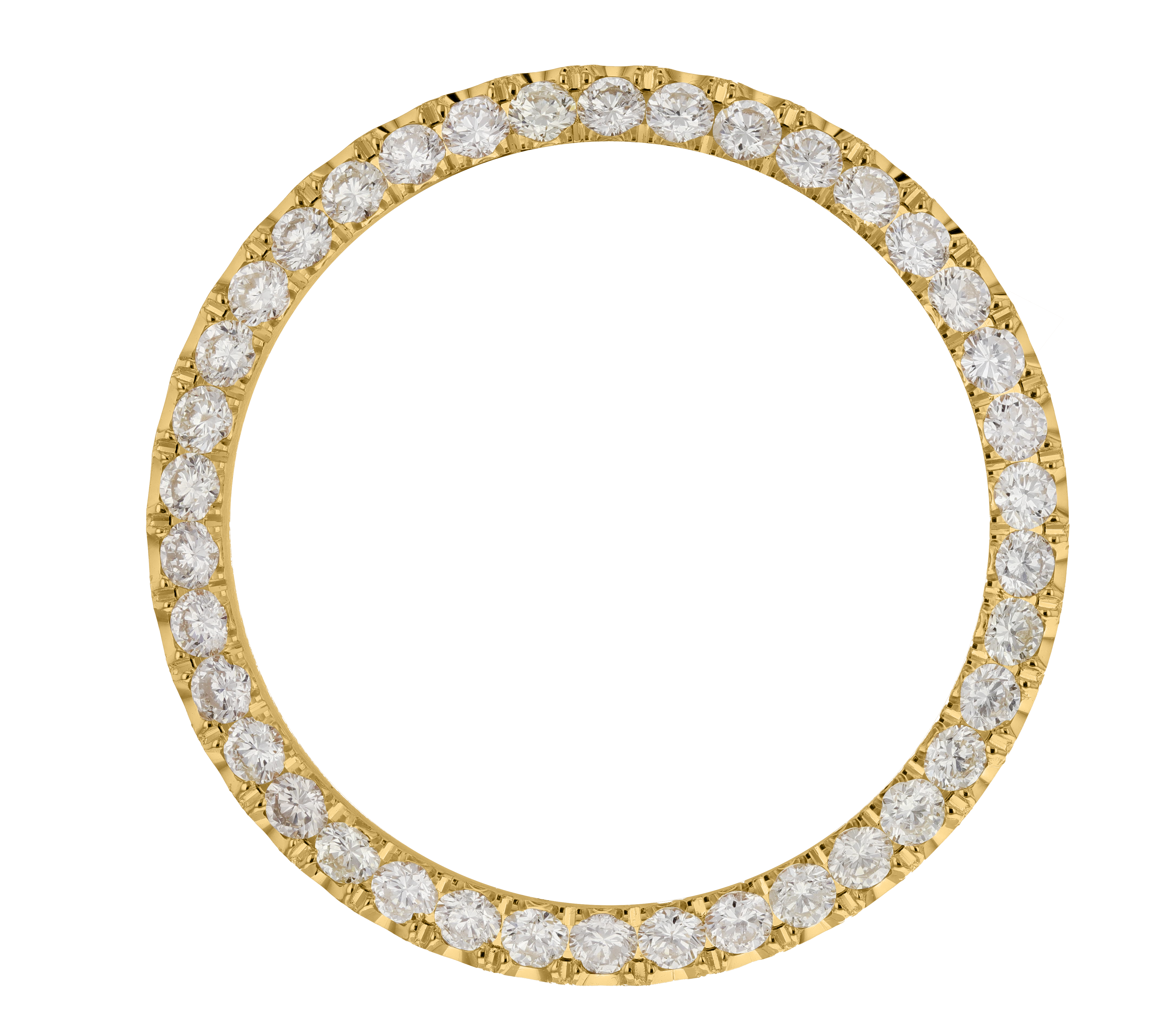 40mm Custom 3.7ct Diamond Bezel  14K Yellow Gold