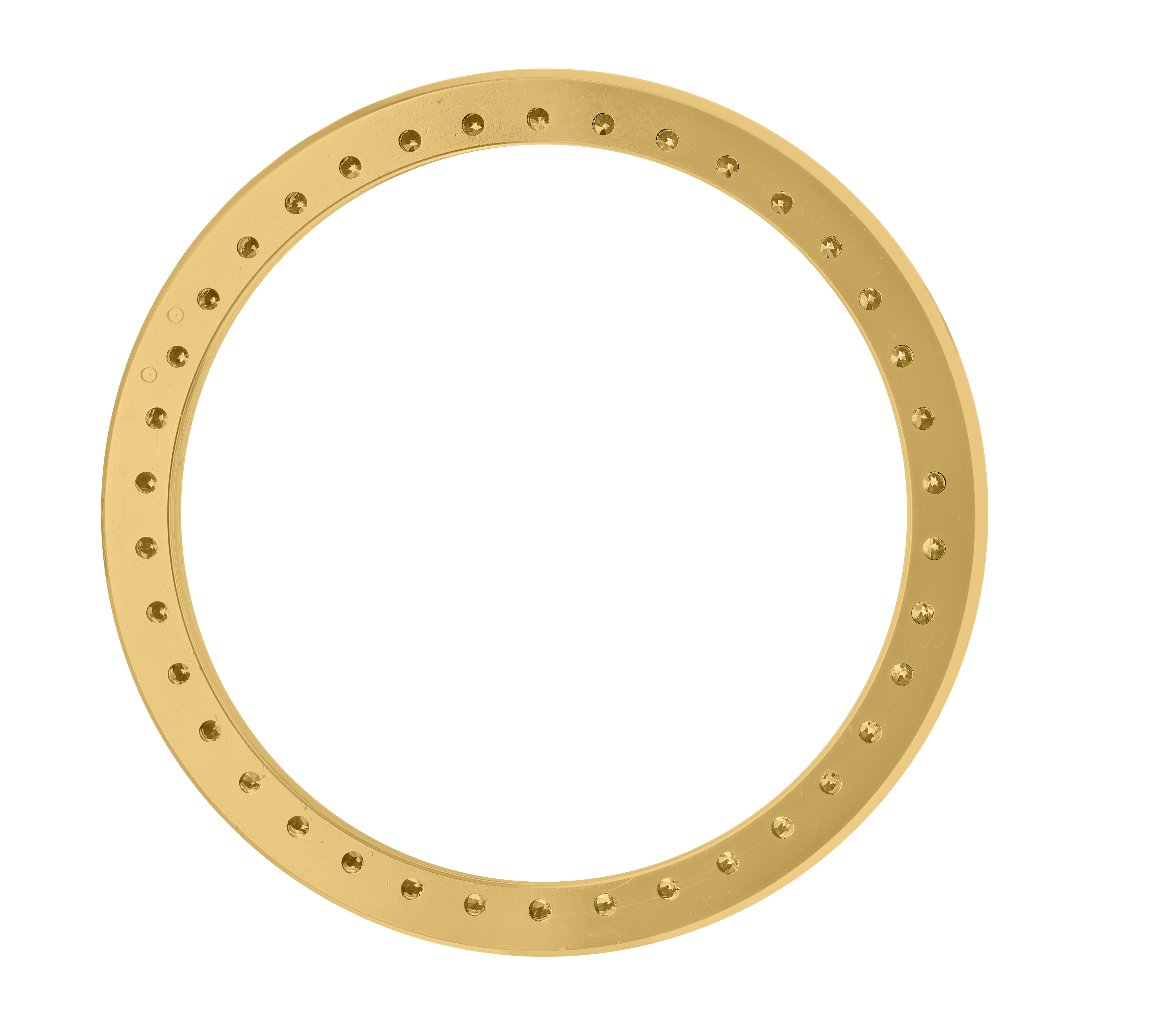 40mm Custom 3.7ct Diamond Bezel  14K Yellow Gold