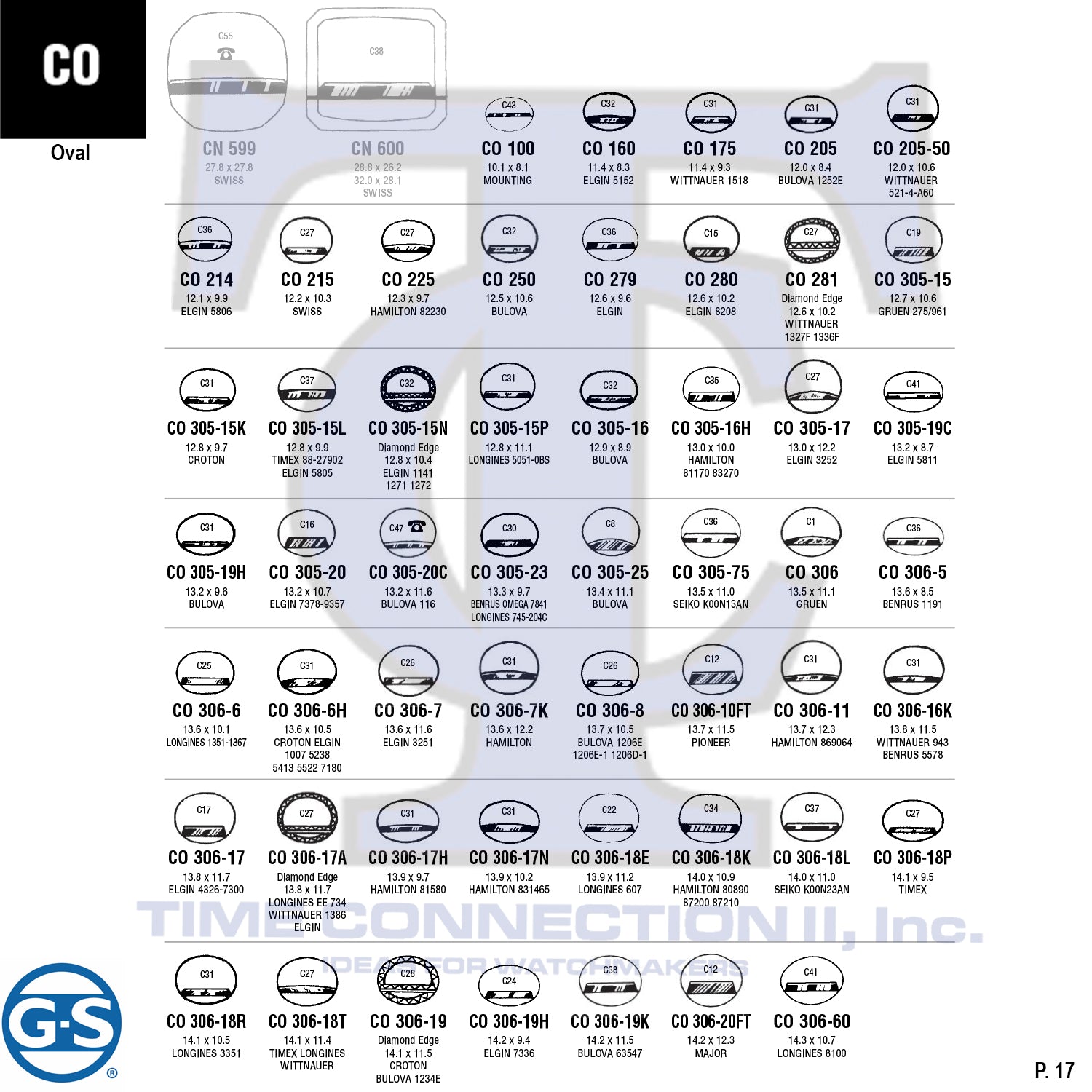 G-S OVAL (CO) CYLINDER FANCY CRYSTALS - PLASTIC FLAT LOWER EDGE