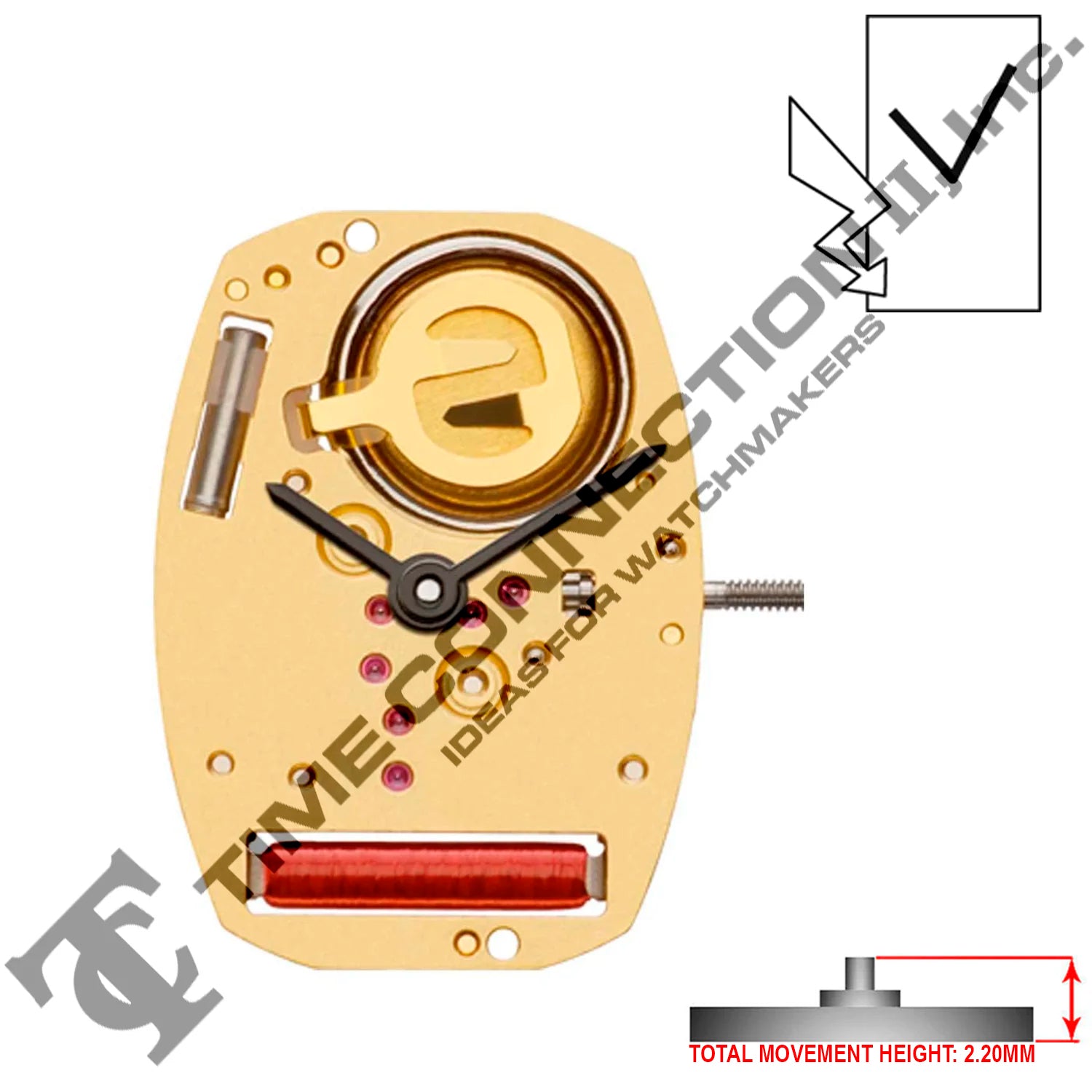 ETA 282.002 2 Hands Swiss Made Quartz Movement Ht. 2.20MM