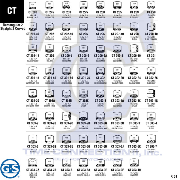 G-S RECTANGULAR 2 STRAIGHT 2 CURVED (CT) CYLINDER PLASTIC FANCY CRYSTALS