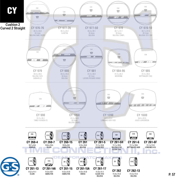 G-S CUSHION 2 CURVED 2 STRAIGHT (CY) CYLINDER FANCY CRYSTALS - PLASTIC FLAT LOWER EDGE