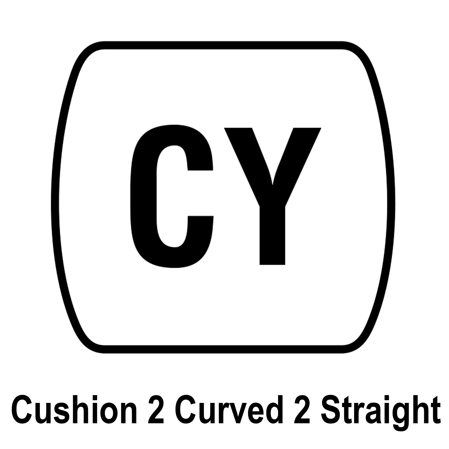 G-S CUSHION 2 CURVED 2 STRAIGHT (CY) CYLINDER FANCY CRYSTALS - PLASTIC FLAT LOWER EDGE