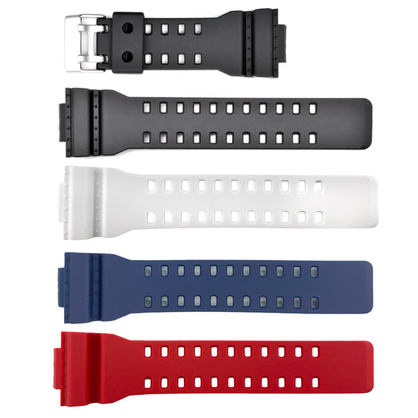 P124 Casio G-Shock Style Genuine Polyurethane Sports Strap (Various Colors)