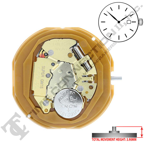 Miyota/Citizen LTD GM15-D3 2 Hands Japan Quartz Movement Ht. 3.90MM