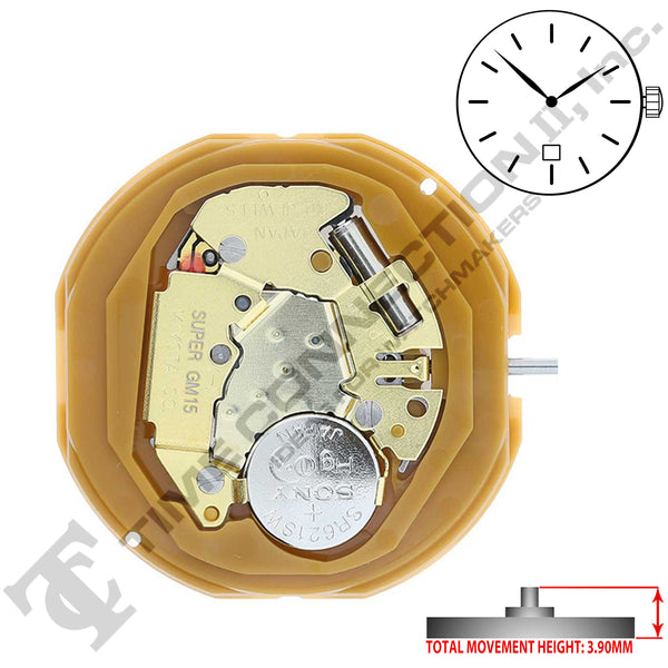 Miyota/Citizen LTD GM15-D6 Japan Quartz Movement Ht. 3.90MM