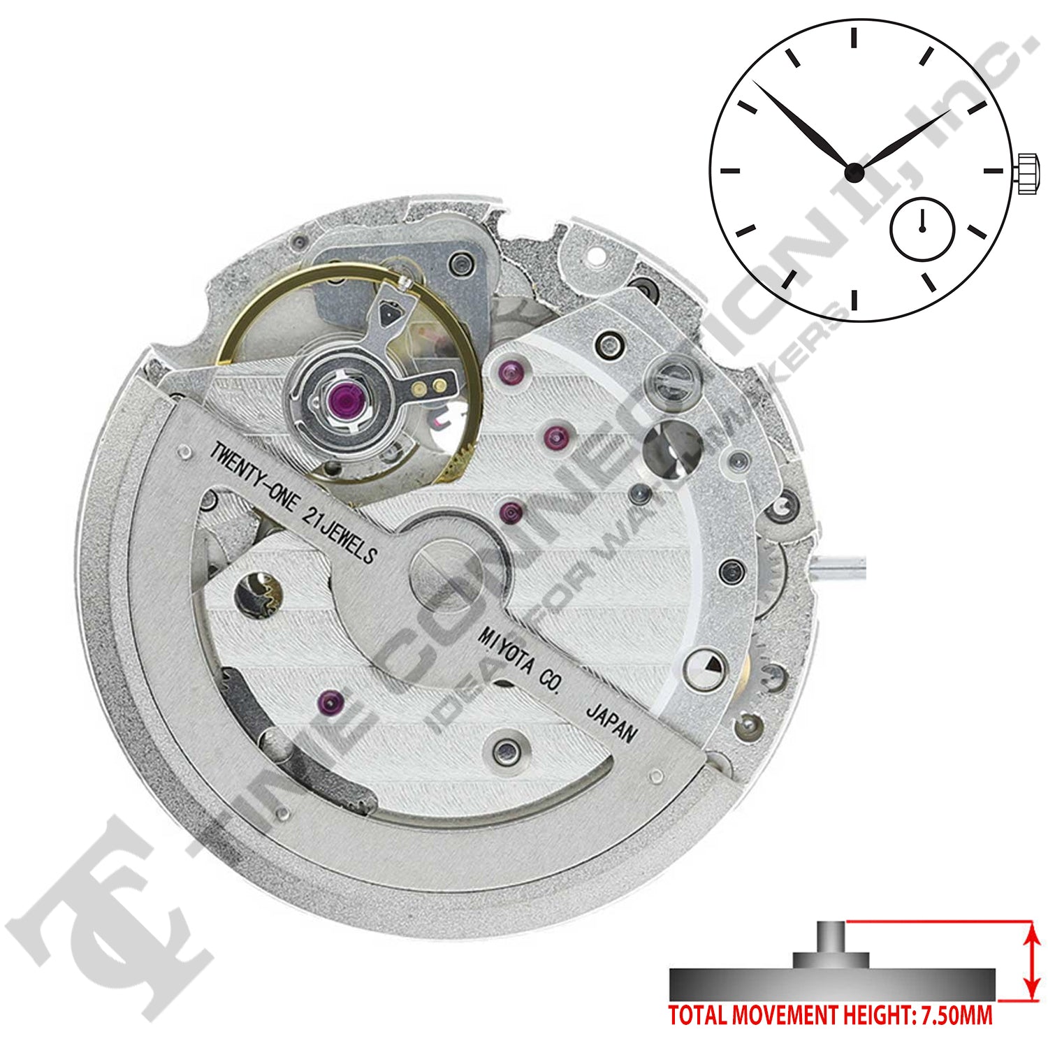 Miyota/Citizen LTD 8245 Japan Automatic Movement Ht. 7.5MM