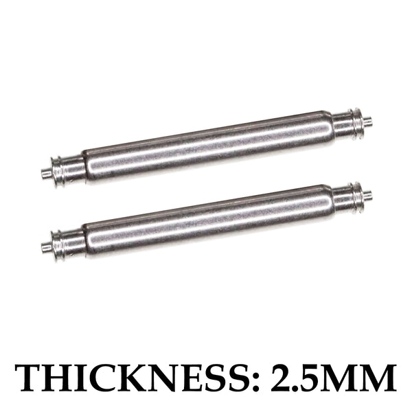 2.5mm Thickness Stainless Steel Fat Spring Bars for Seiko Divers Watch Straps (Pack of 2)