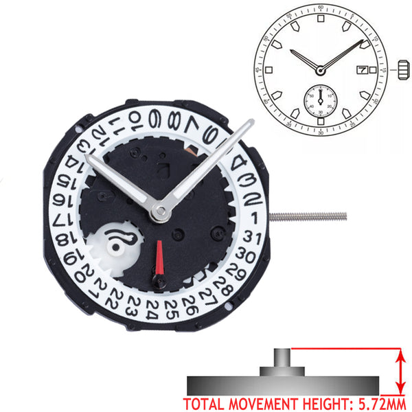 SUNON PE46D 2 Hands Chinese Quartz Watch Movement Ht. 5.70mm