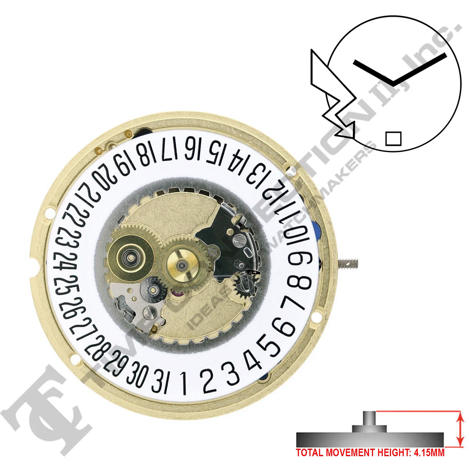 ETA 955.412 2 Hands Swiss Made Quartz Movement (Various Dates)