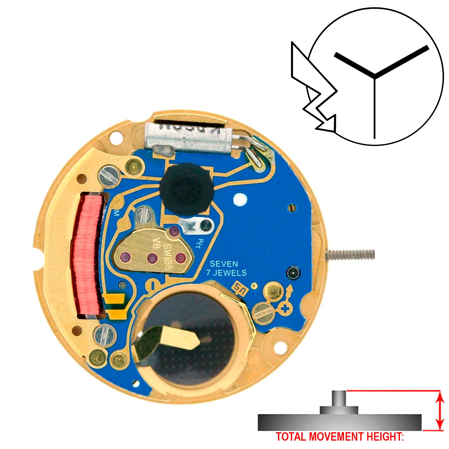 ETA 956.412 3 Hands Swiss Made Quartz Movement (Various Dates)