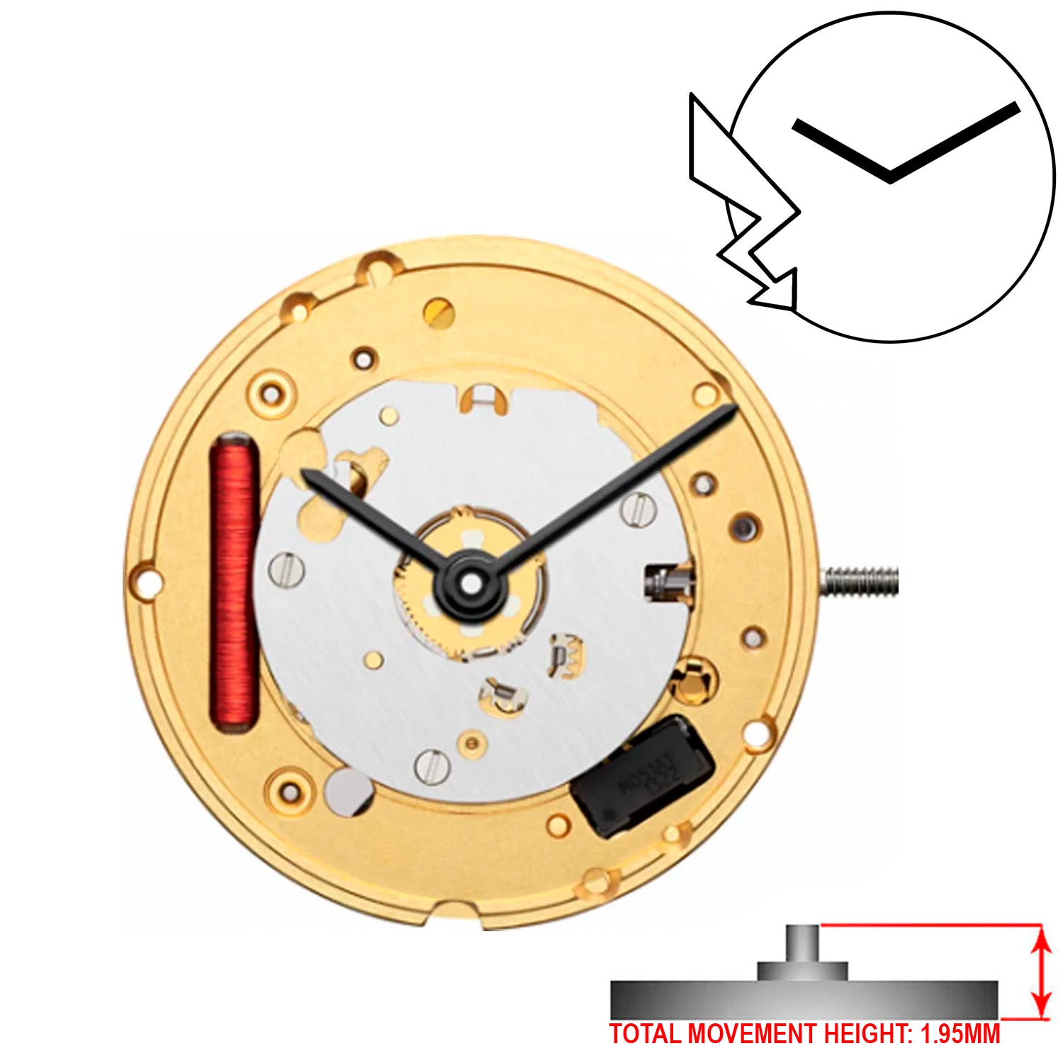 ETA E61.031 2 Hands Swiss Made Quartz Movement Ht. 1.95MM