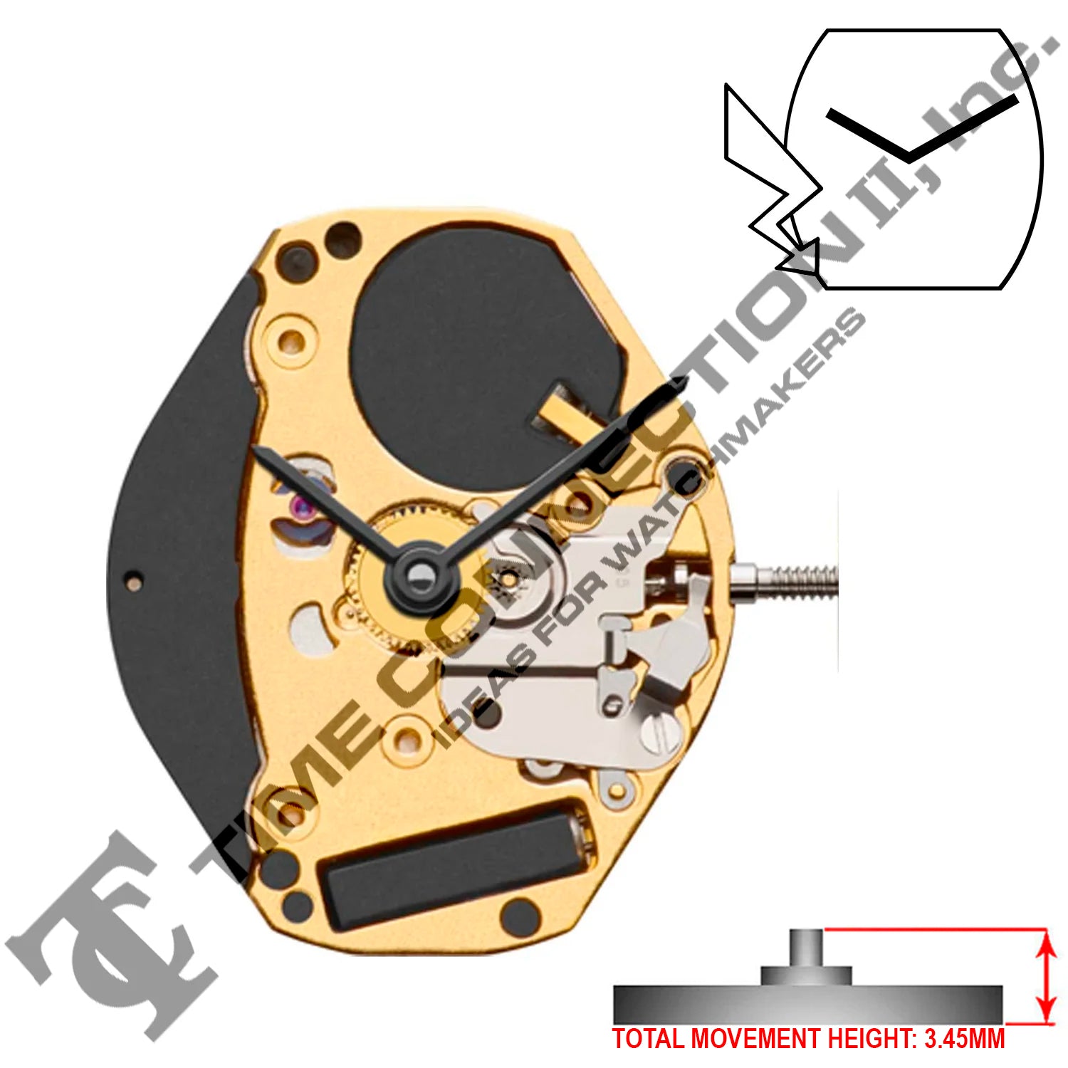 ETA 902.002 2 Hands Swiss Made Quartz Movement Ht. 3.45MM