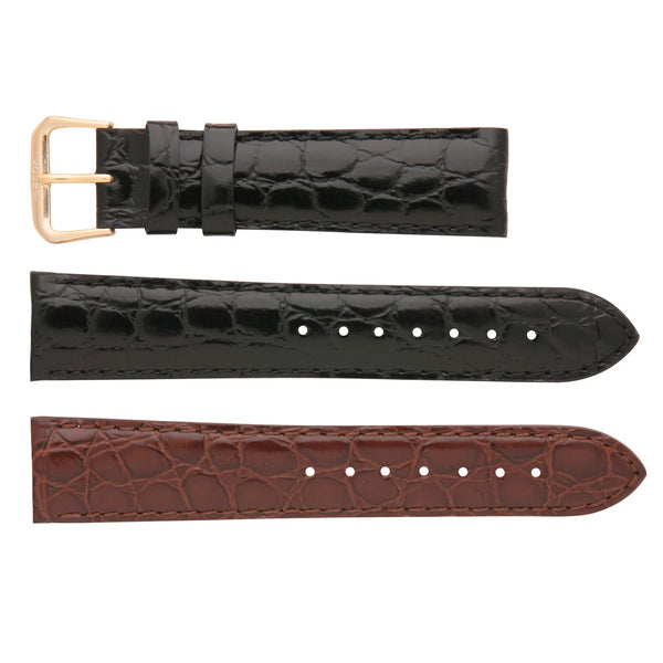 Banda No. 137 Alligator grain Leather Straps (18mm~22mm) STRAIGHT ENDS