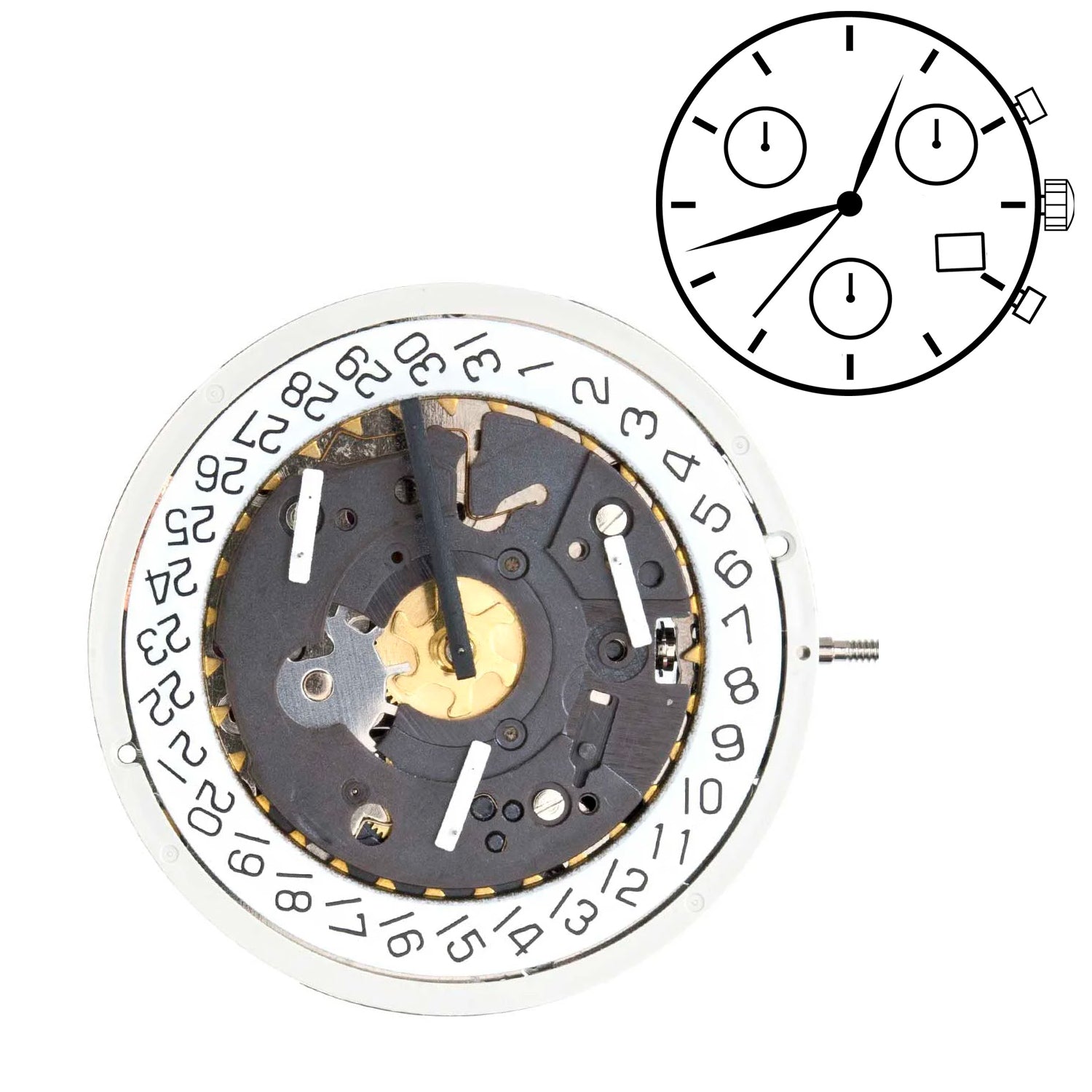 ISA 8172.220 3 Hands Quartz Movement