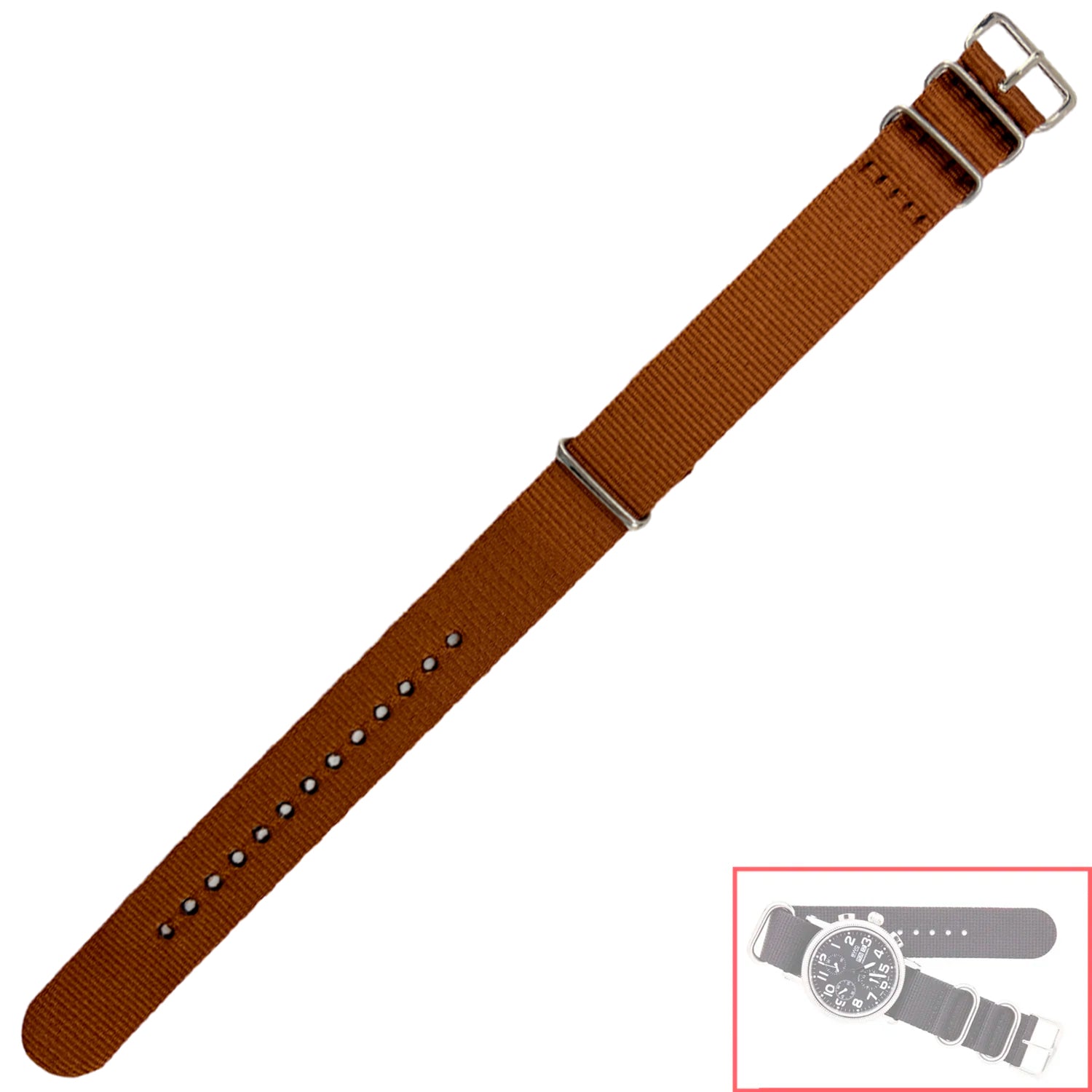 NSL No. 511 Nylon Nato Style Straps Solid Colors (18mm - 24mm)