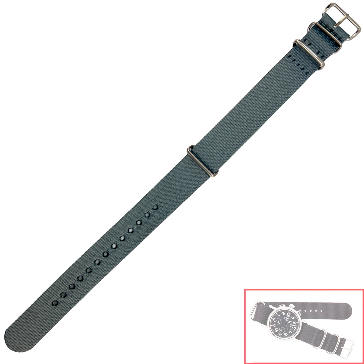 NSL No. 511 Nylon Nato Style Straps Solid Colors (18mm - 24mm)