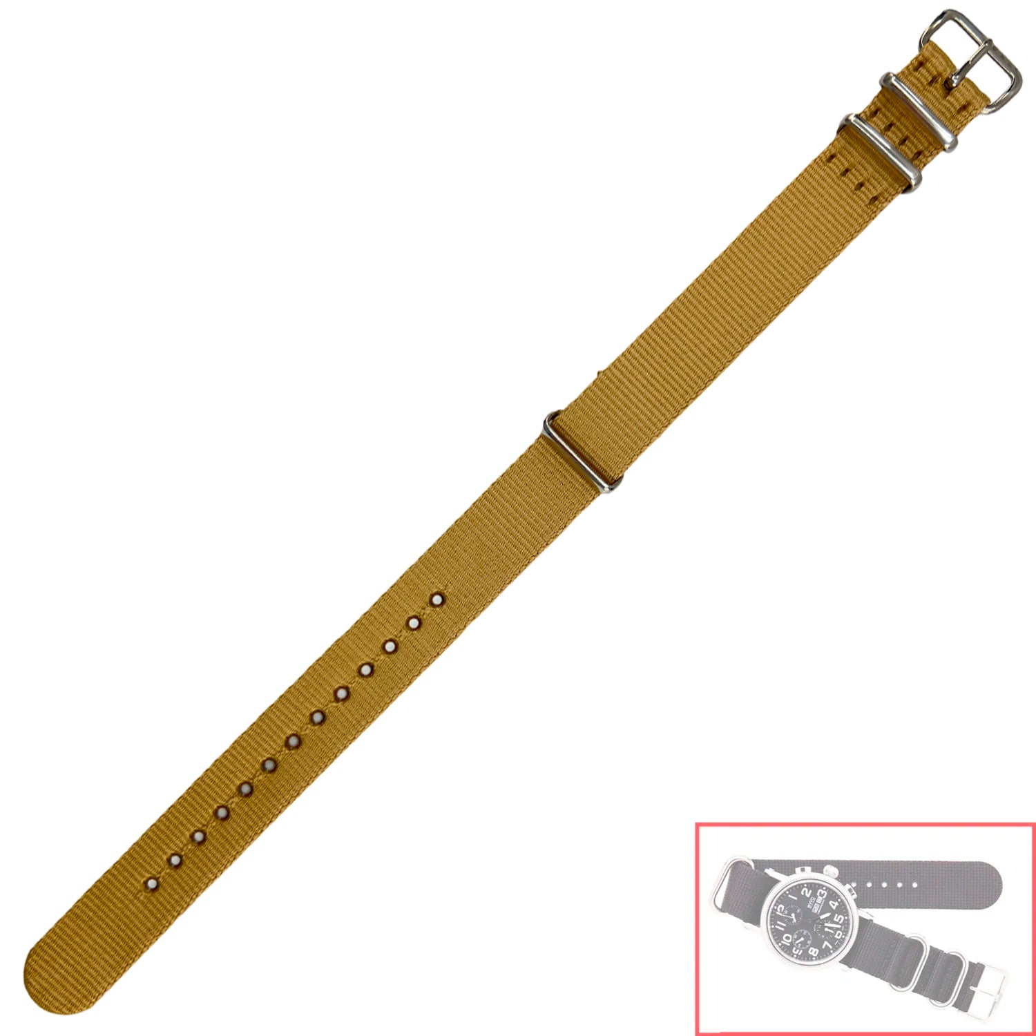 NSL No. 511 Nylon Nato Style Straps Solid Colors (18mm - 24mm)