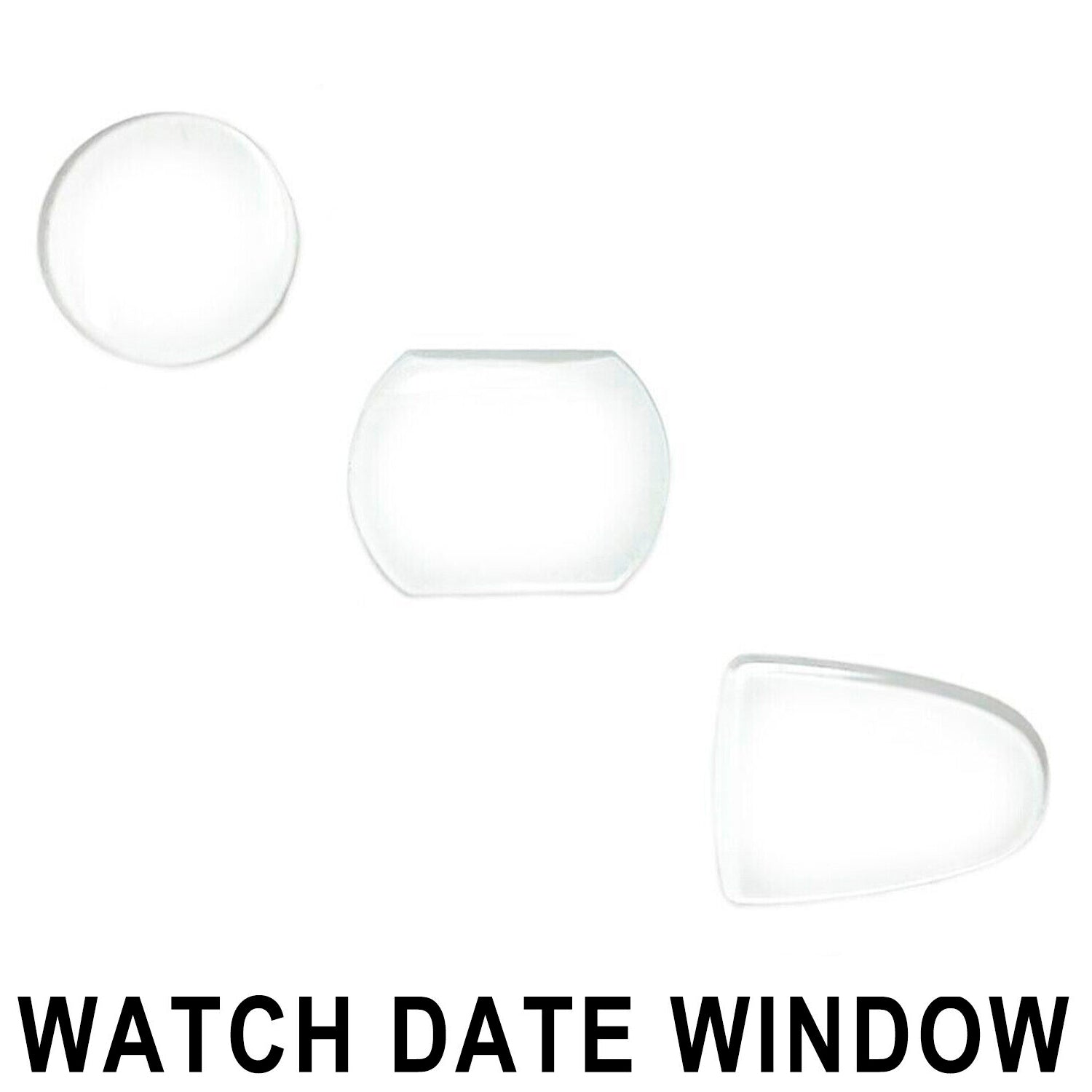 Mineral Glass Watch Date Lens for Rolex and Fashion Crystals  (Round, Bullet and Square)