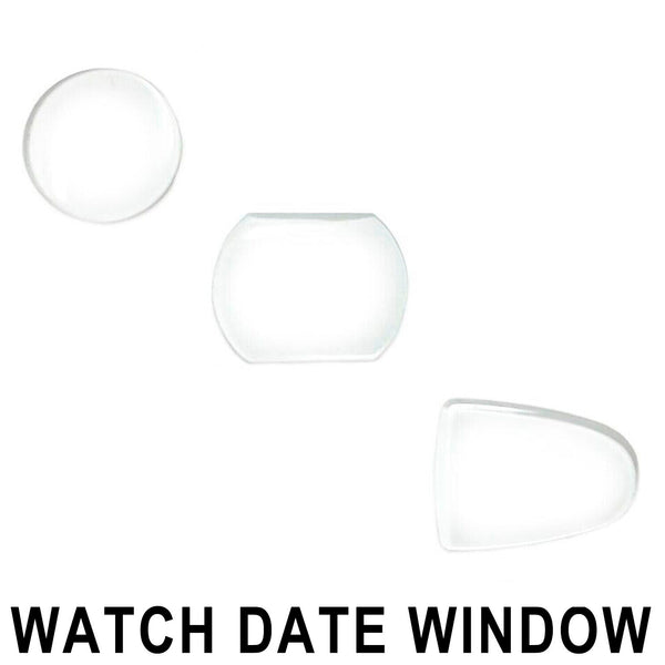 Mineral Glass Watch Date Lens for Rolex and Fashion Crystals  (Round, Bullet and Square)