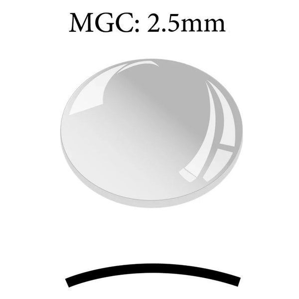 MGC: 2.5mm Thick Round Concave Low Dome Mineral Glass Crystal