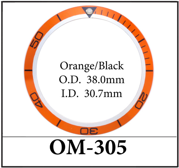 Replacement OMEGA Planet Ocean Bezel Insert Orange/Black (38.0 x 30.7mm)