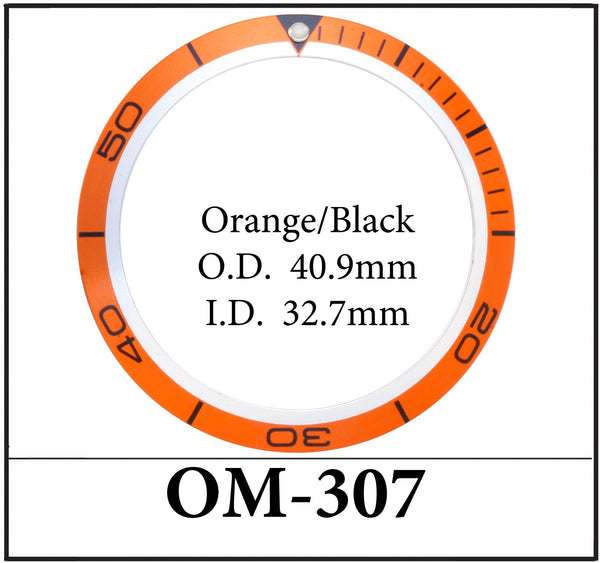 Replacement OMEGA Planet Ocean Bezel Insert Orange/Black (40.9 x 32.7mm)