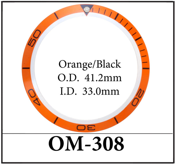 Replacement OMEGA Planet Ocean Bezel Insert Orange/Black (41.2 x 33.0mm)