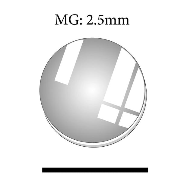 MG 2.5mm 26.6mm Thickness Round Flat Mineral Glass Crystals