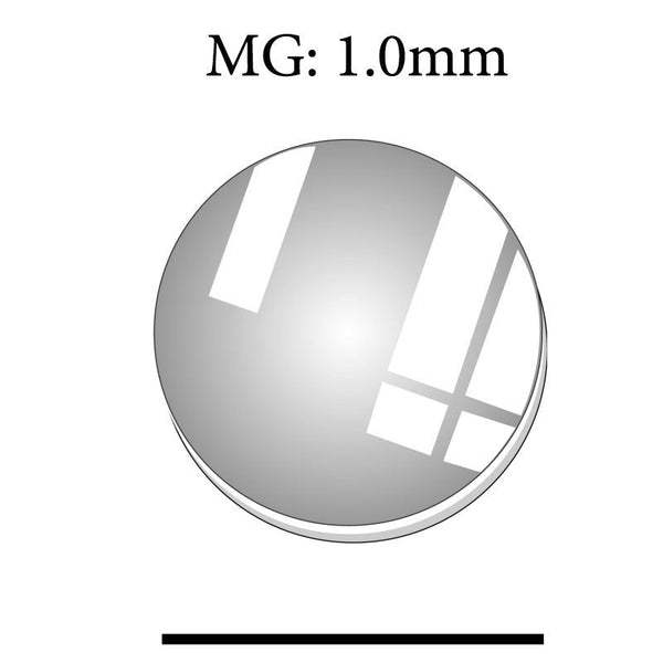 MG 1.0mm 21.6 mm Thickness Round Flat Mineral Glass Crystals